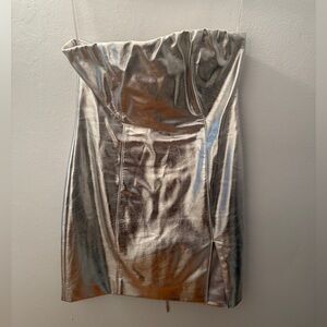 Naked Wardrobe Silver Mini Dress